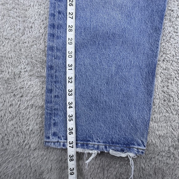 AGOLDE 90s Crop Jeans Womens 29 High Rise Organic Denim Y2K Button Fly Raw Hem - Picture 11 of 16